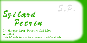 szilard petrin business card
