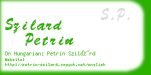 szilard petrin business card